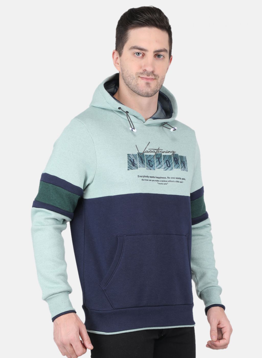 Men Green Printed Sweatshirt