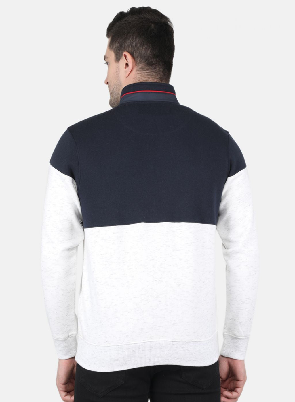 Men NAvy Blue Solid Sweatshirt