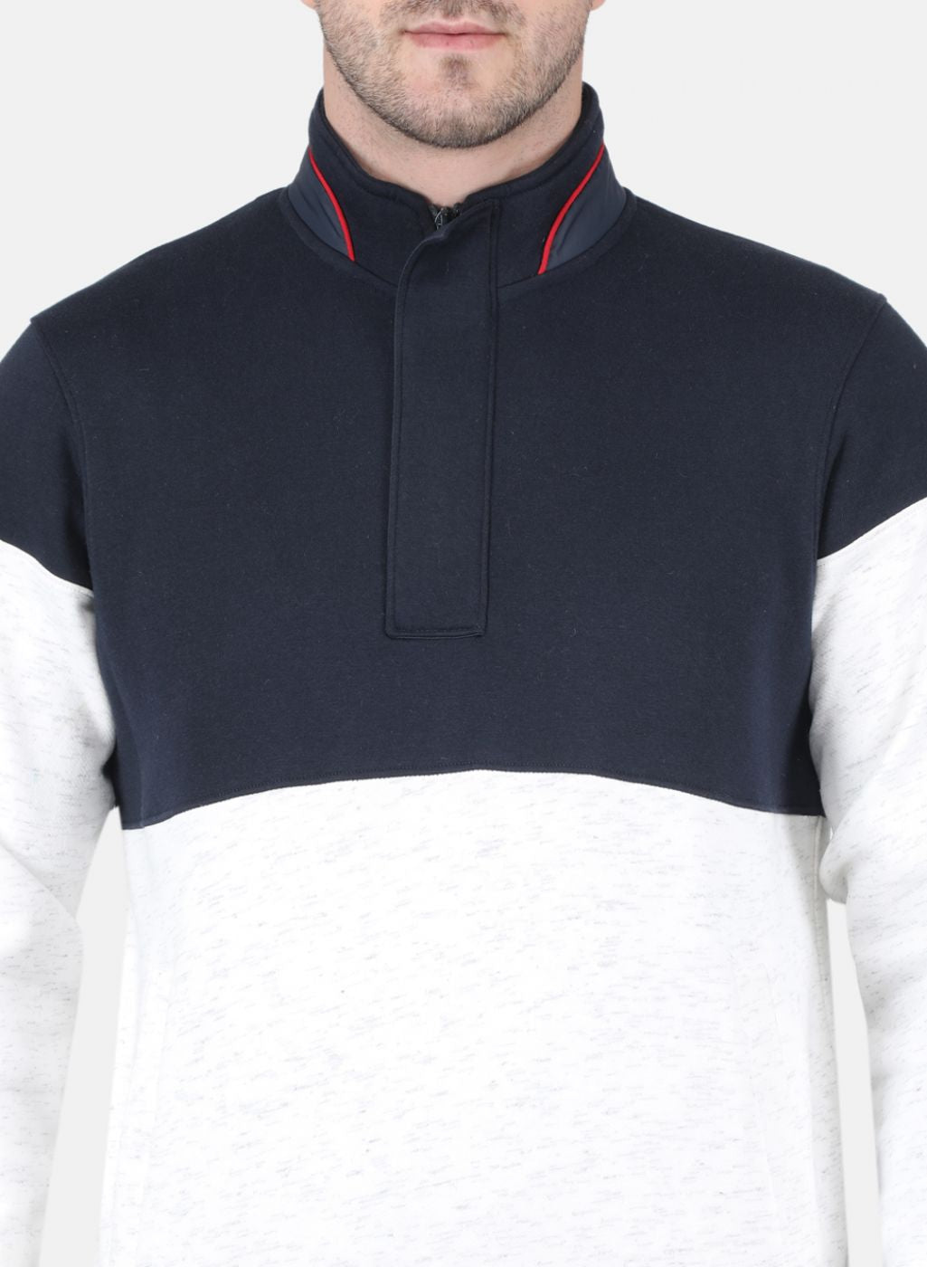 Men NAvy Blue Solid Sweatshirt