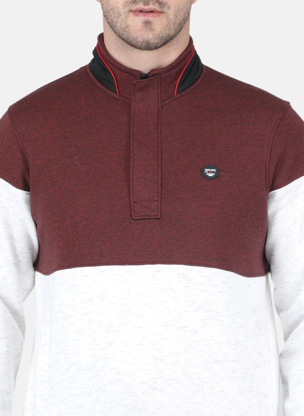 Men Maroon Solid Sweatshirt