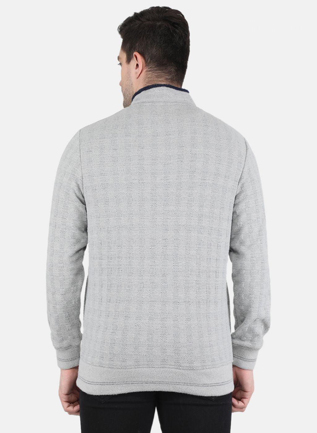 Men Grey Jaquard Sweatshirt