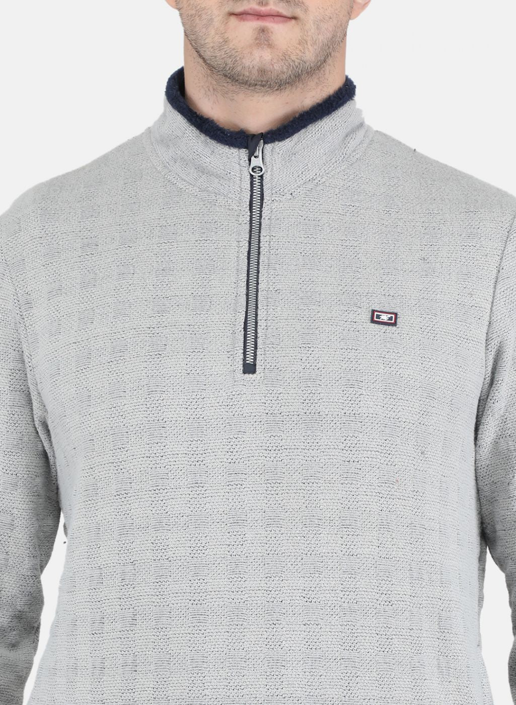 Men Grey Jaquard Sweatshirt