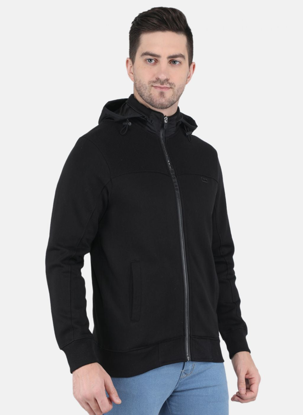 Men Black Solid Sweatshirt