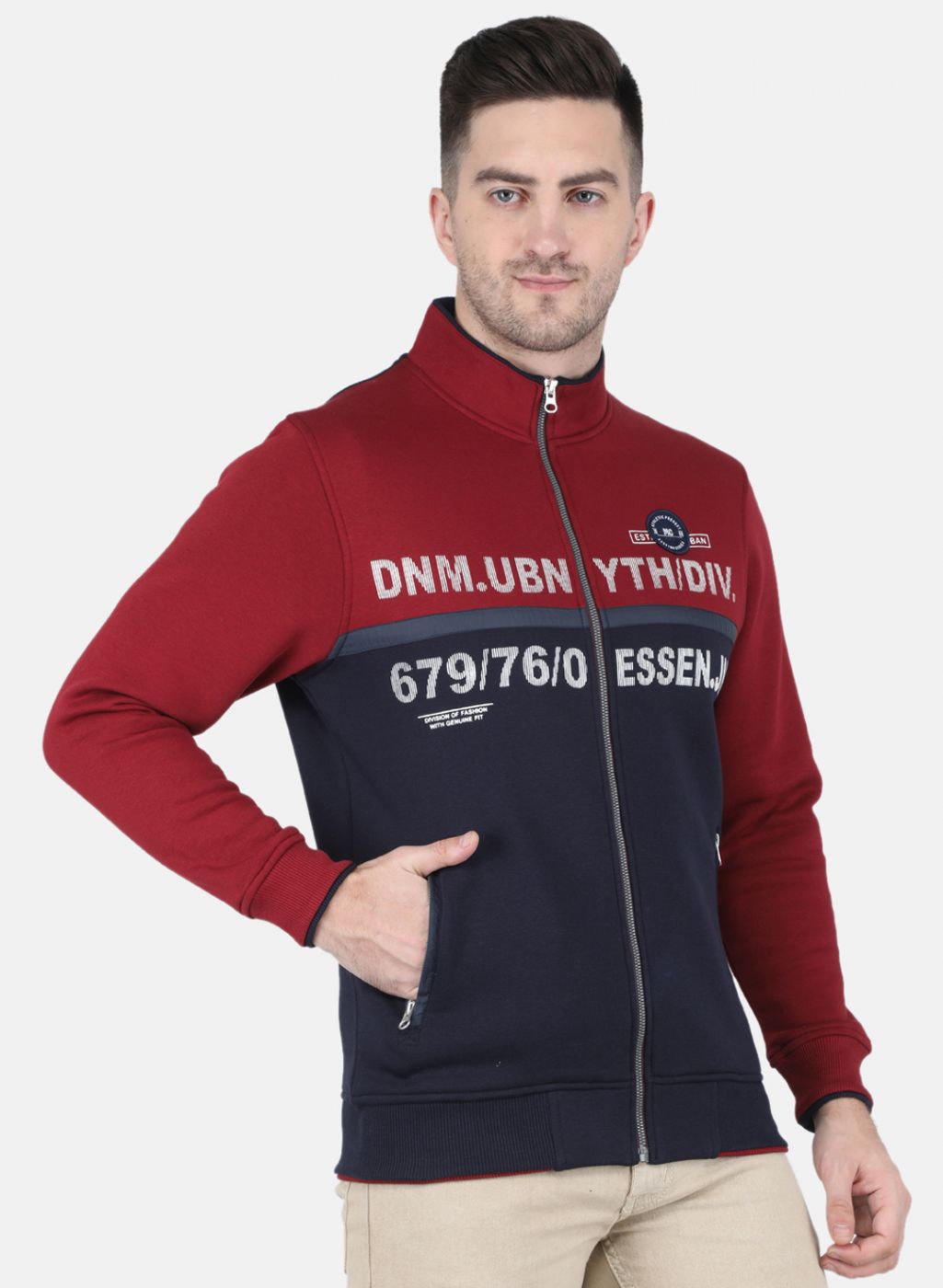 Men Maroon Printed Sweatshirt