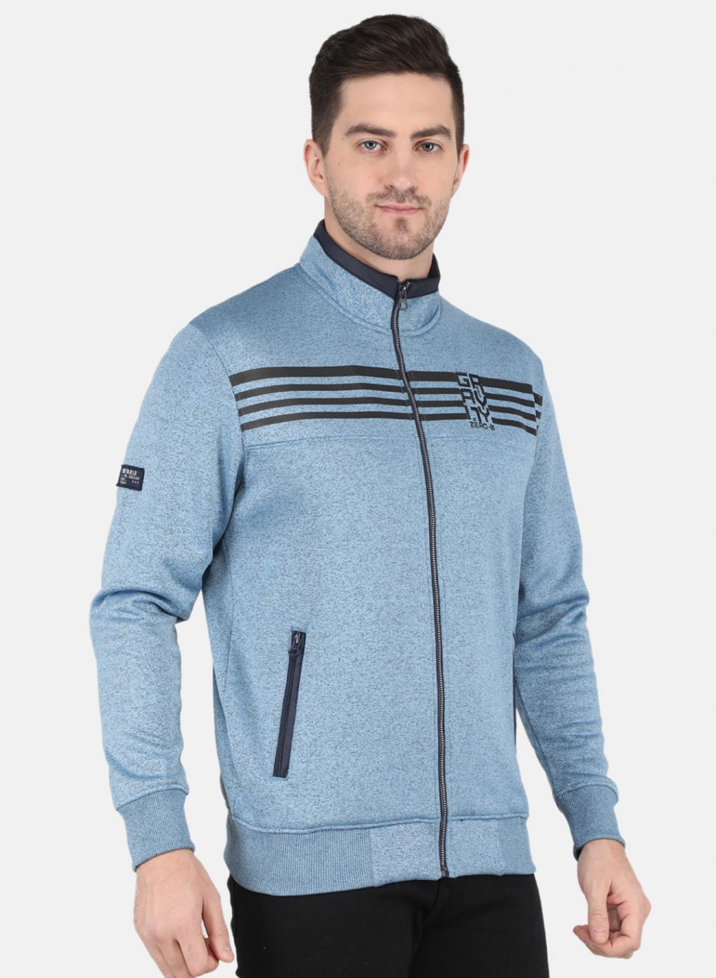 Men Blue Printed Sweatshirt