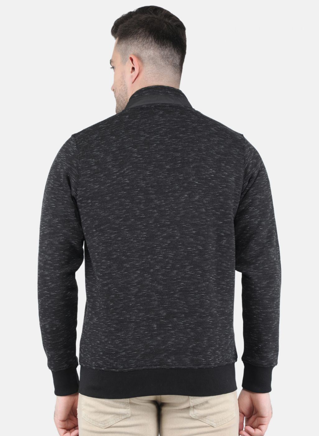 Men Black Solid Sweatshirt