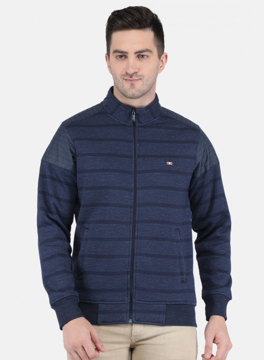 Men NAvy Blue Ultra Warm Jaquard Sweatshirt