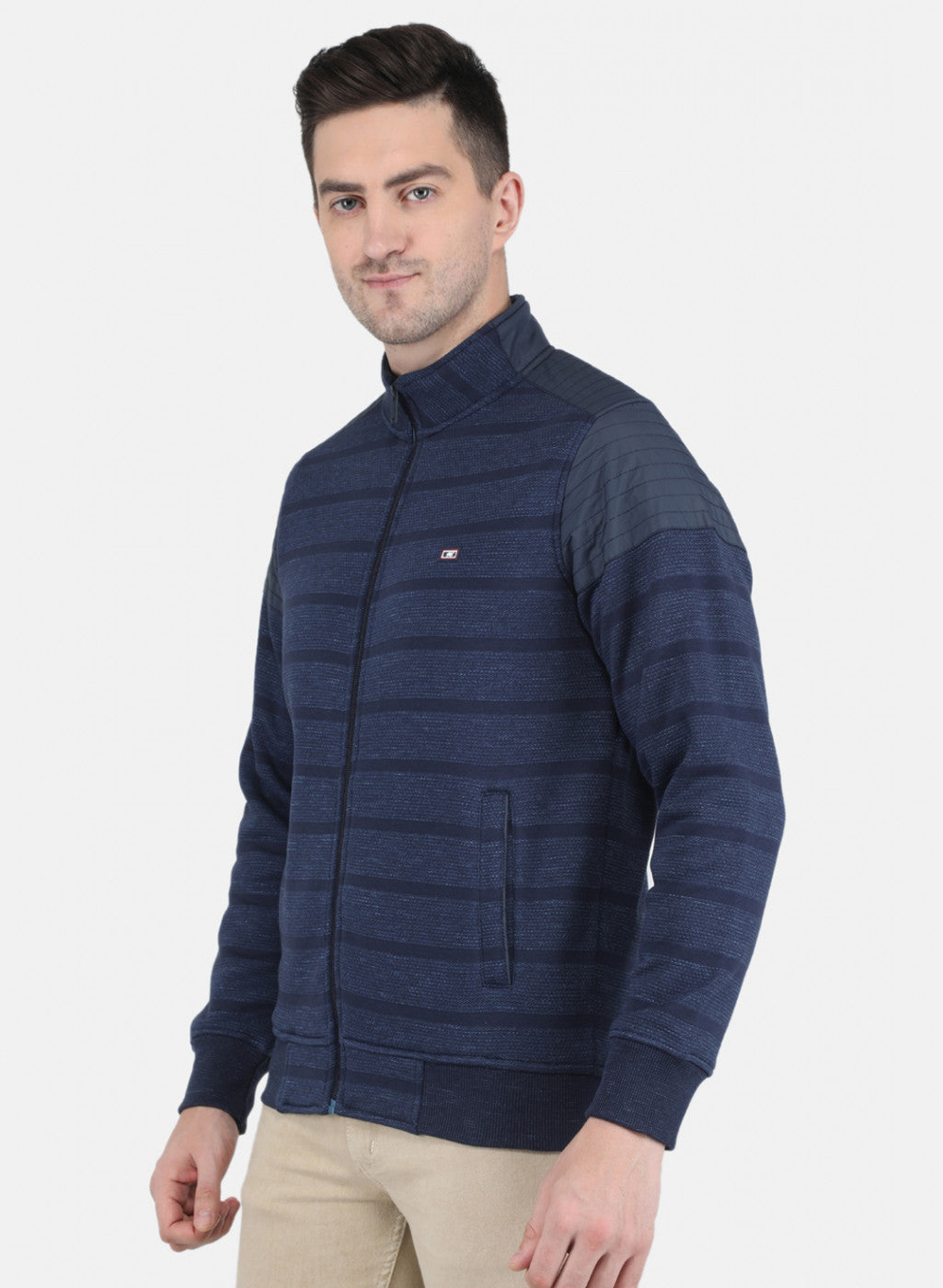 Men NAvy Blue Ultra Warm Jaquard Sweatshirt