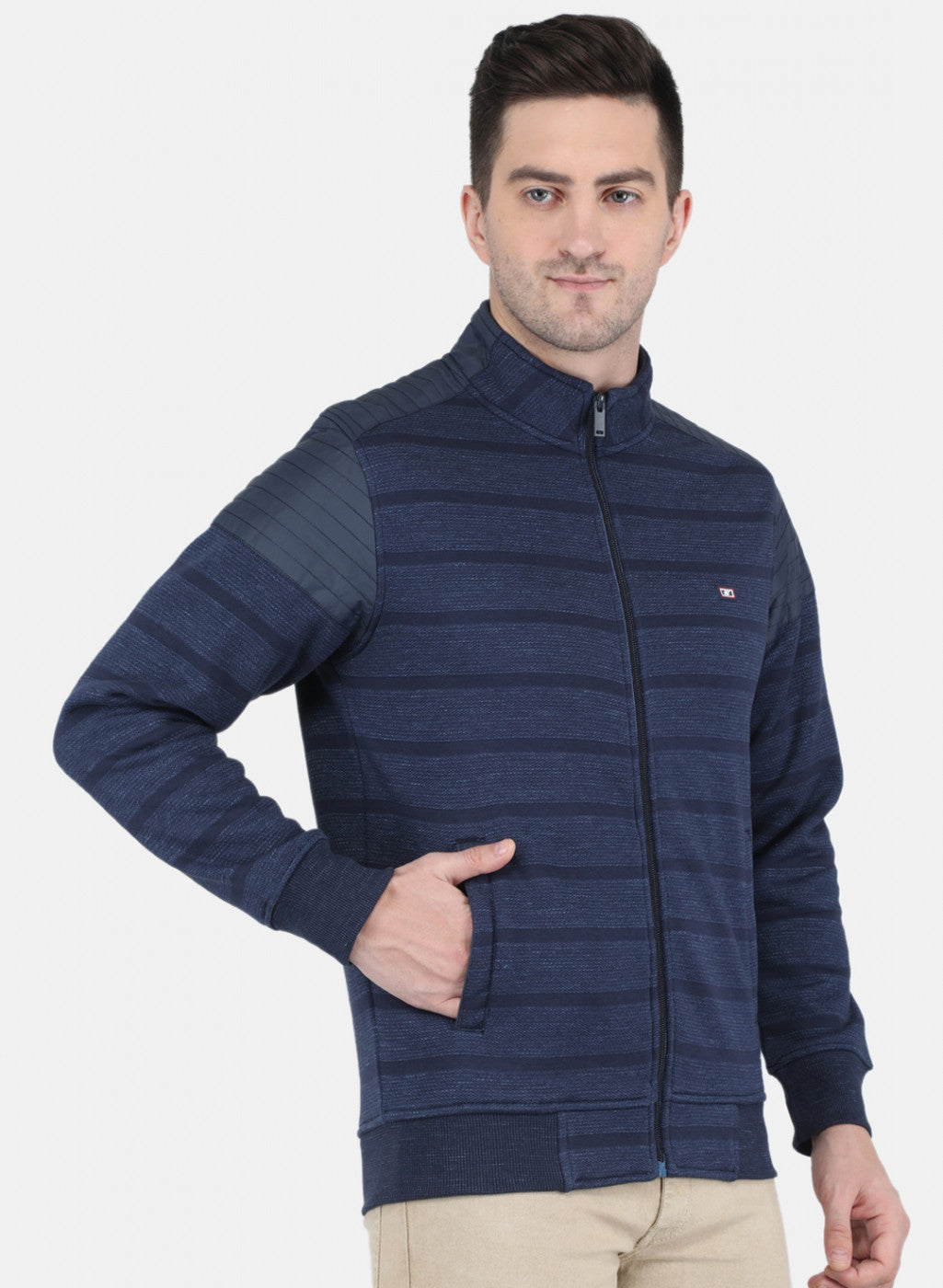 Men NAvy Blue Ultra Warm Jaquard Sweatshirt