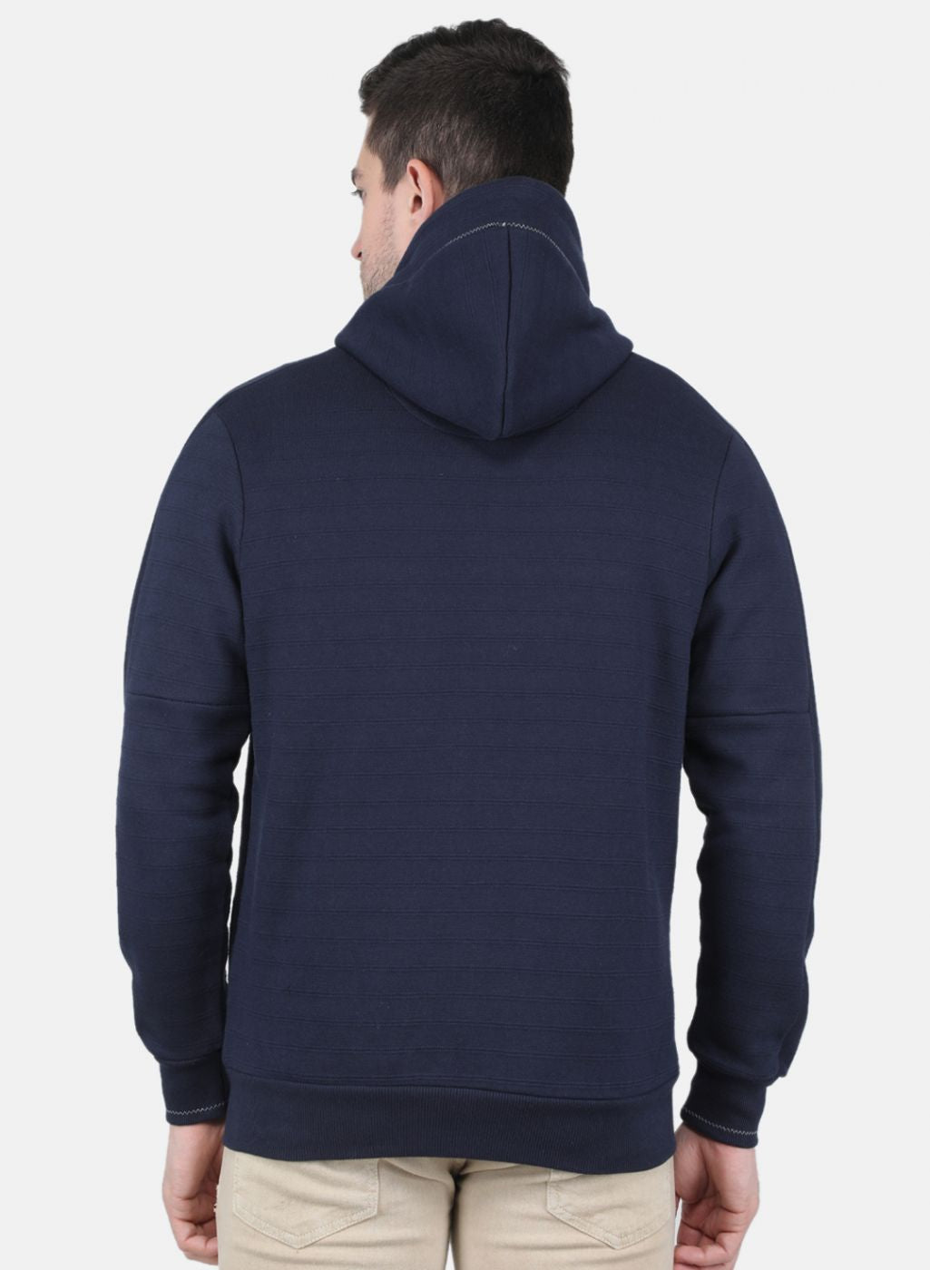 Men Blue Self Design Sweatshirt