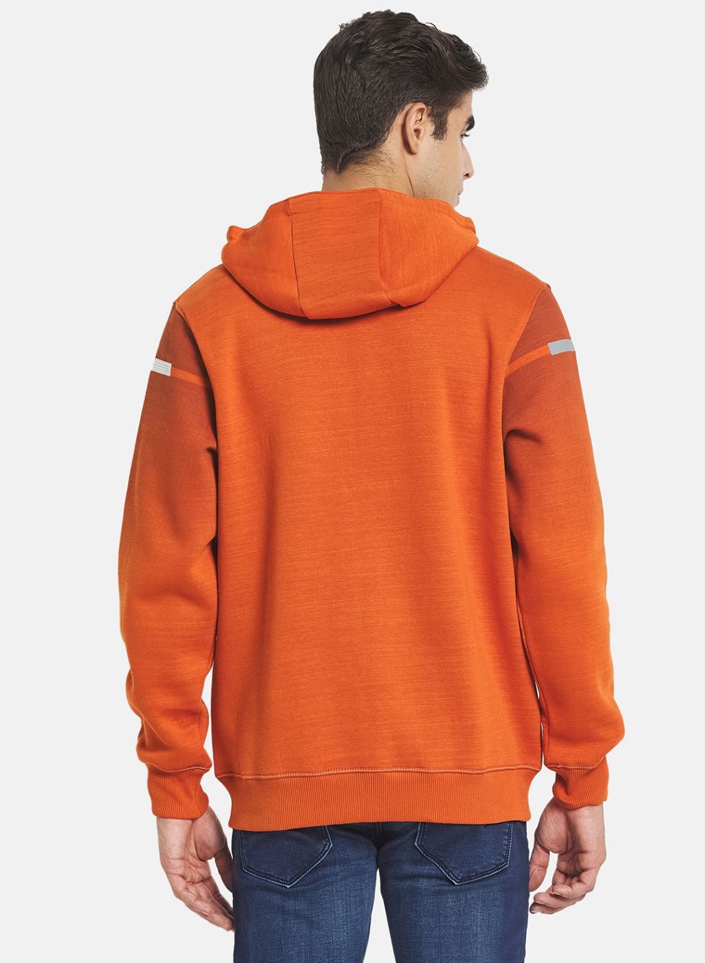 Men Orange Solid Sweatshirt