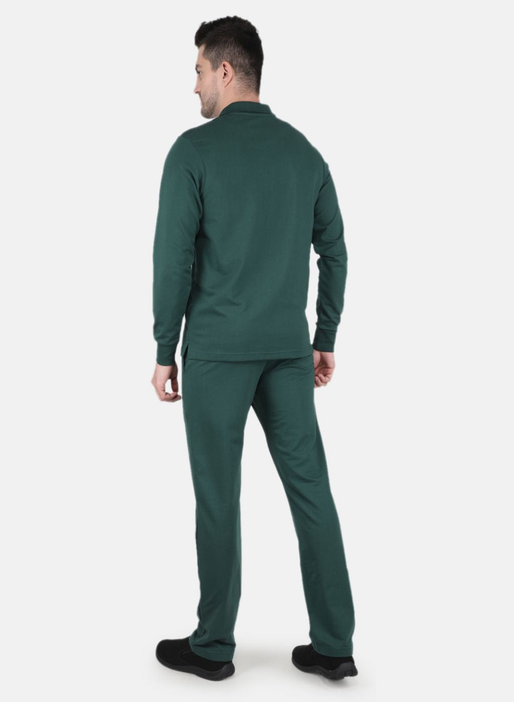 Men Green Solid Tracksuit