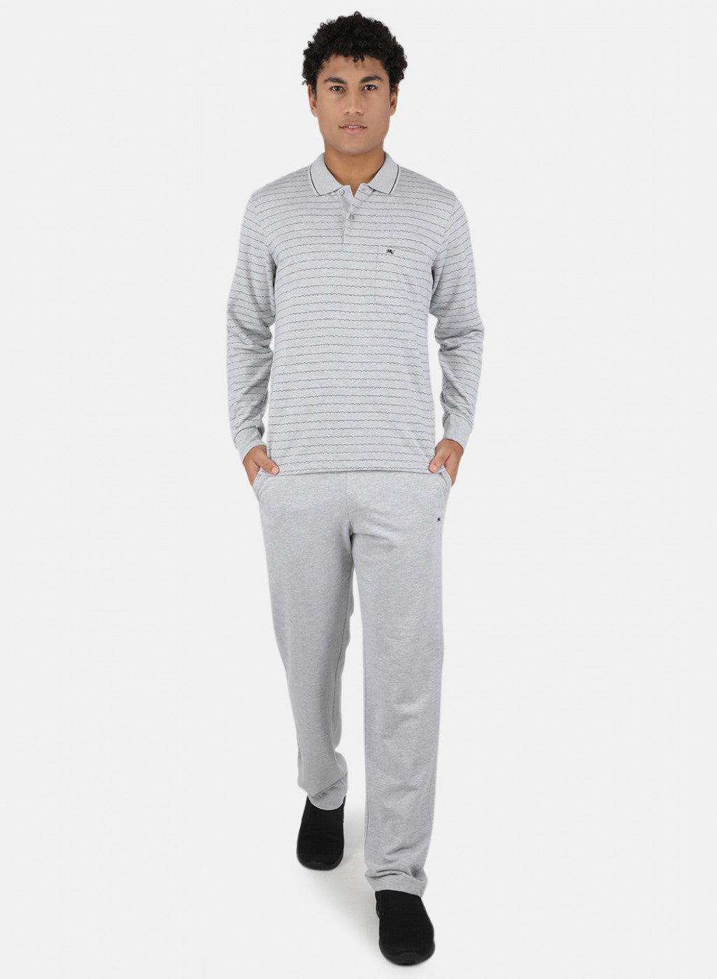 Men Grey Pre-winter Jaquard Tracksuit