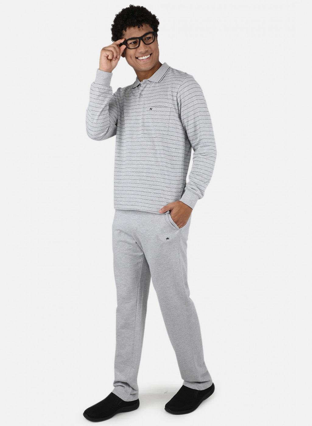 Men Grey Pre-winter Jaquard Tracksuit