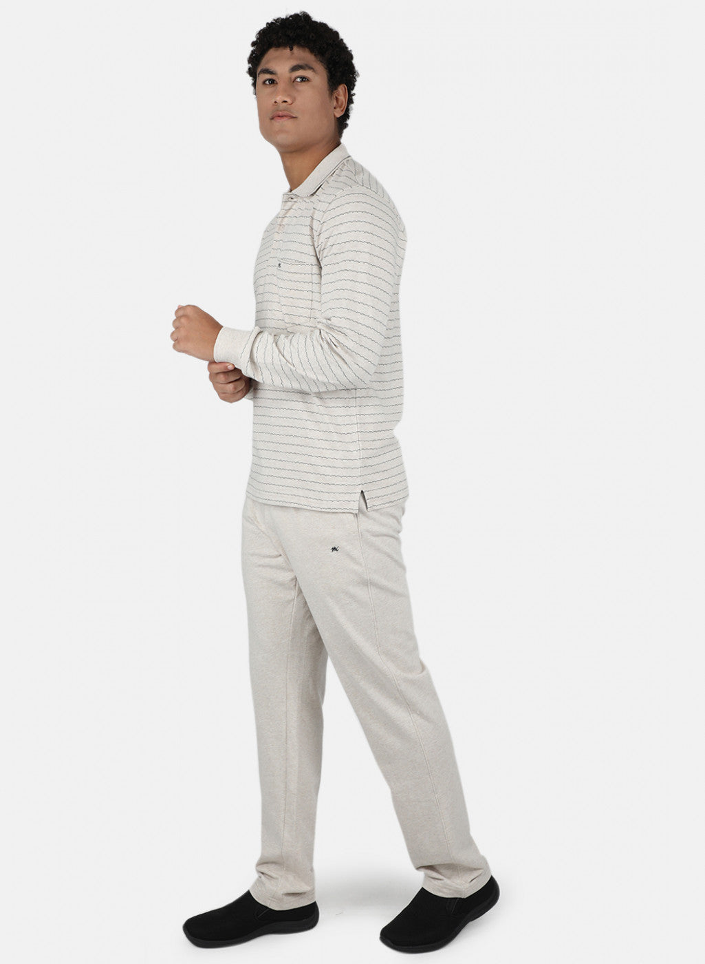 Men Beige Pre-winter Jaquard Tracksuit