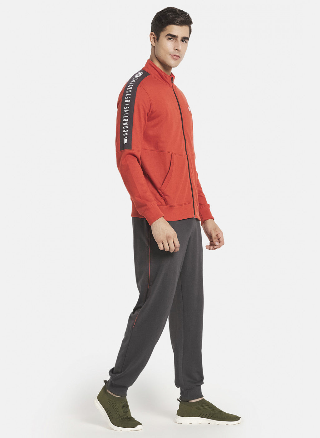 Men Rust Orange Light Weight Tracksuit