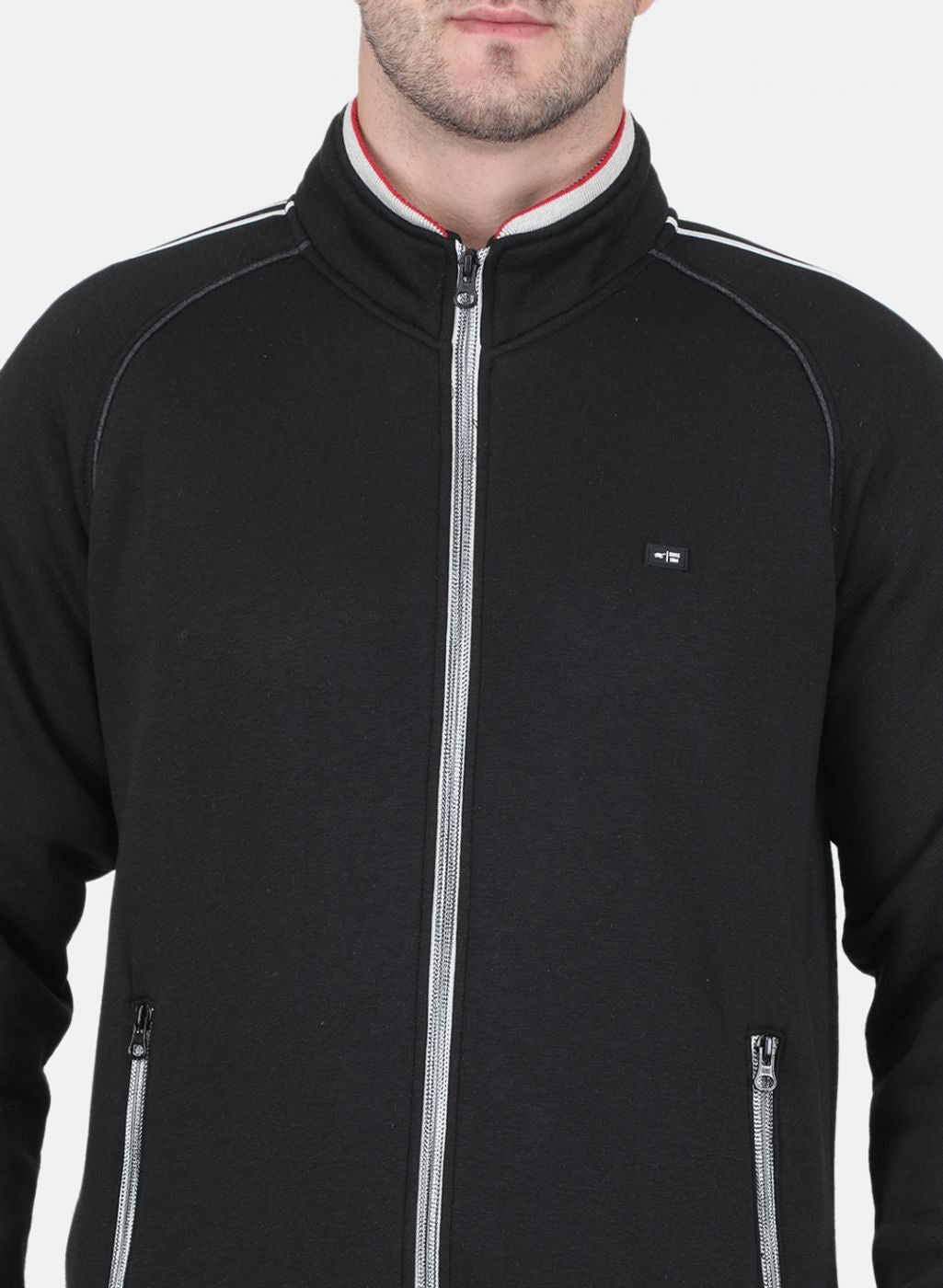 Men Black Solid Tracksuit