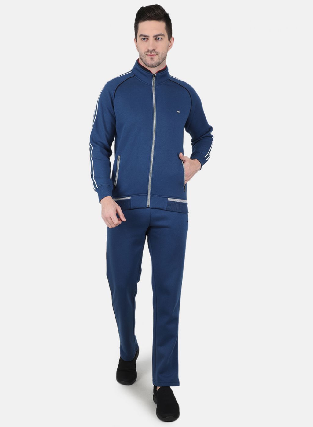 Men Blue Solid Tracksuit