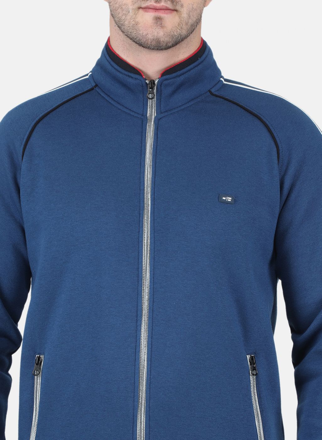 Men Blue Solid Tracksuit