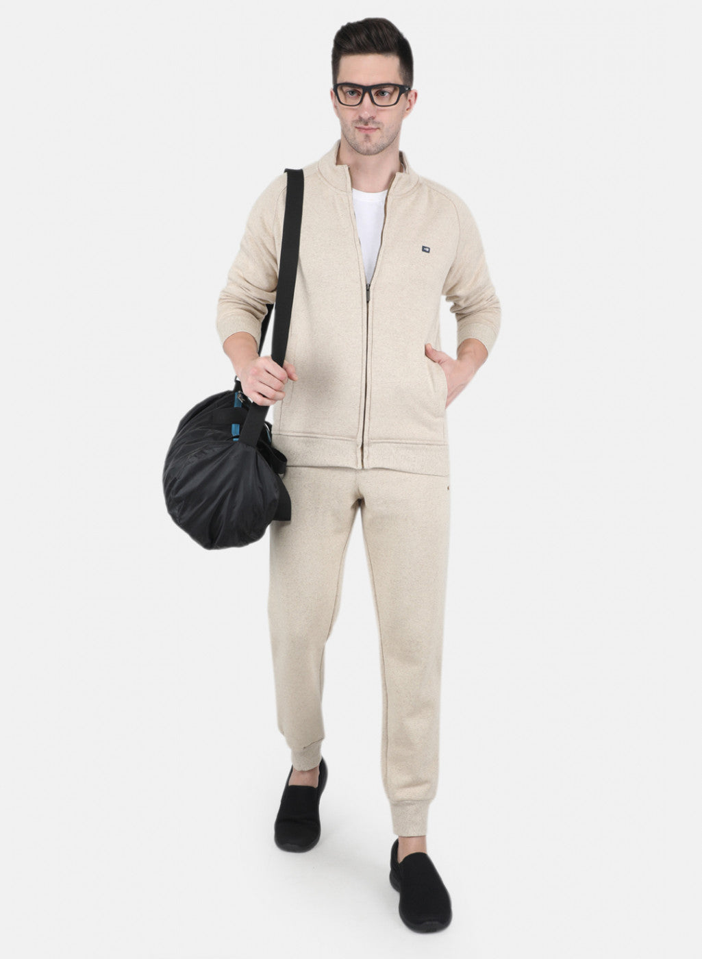 Men Light Brown Tracksuit with Jogger