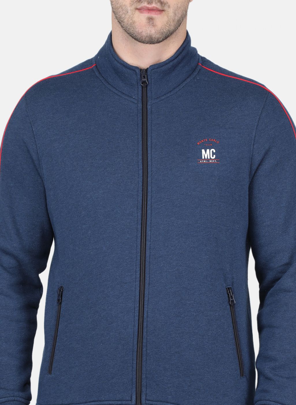 Men Blue Solid Tracksuit