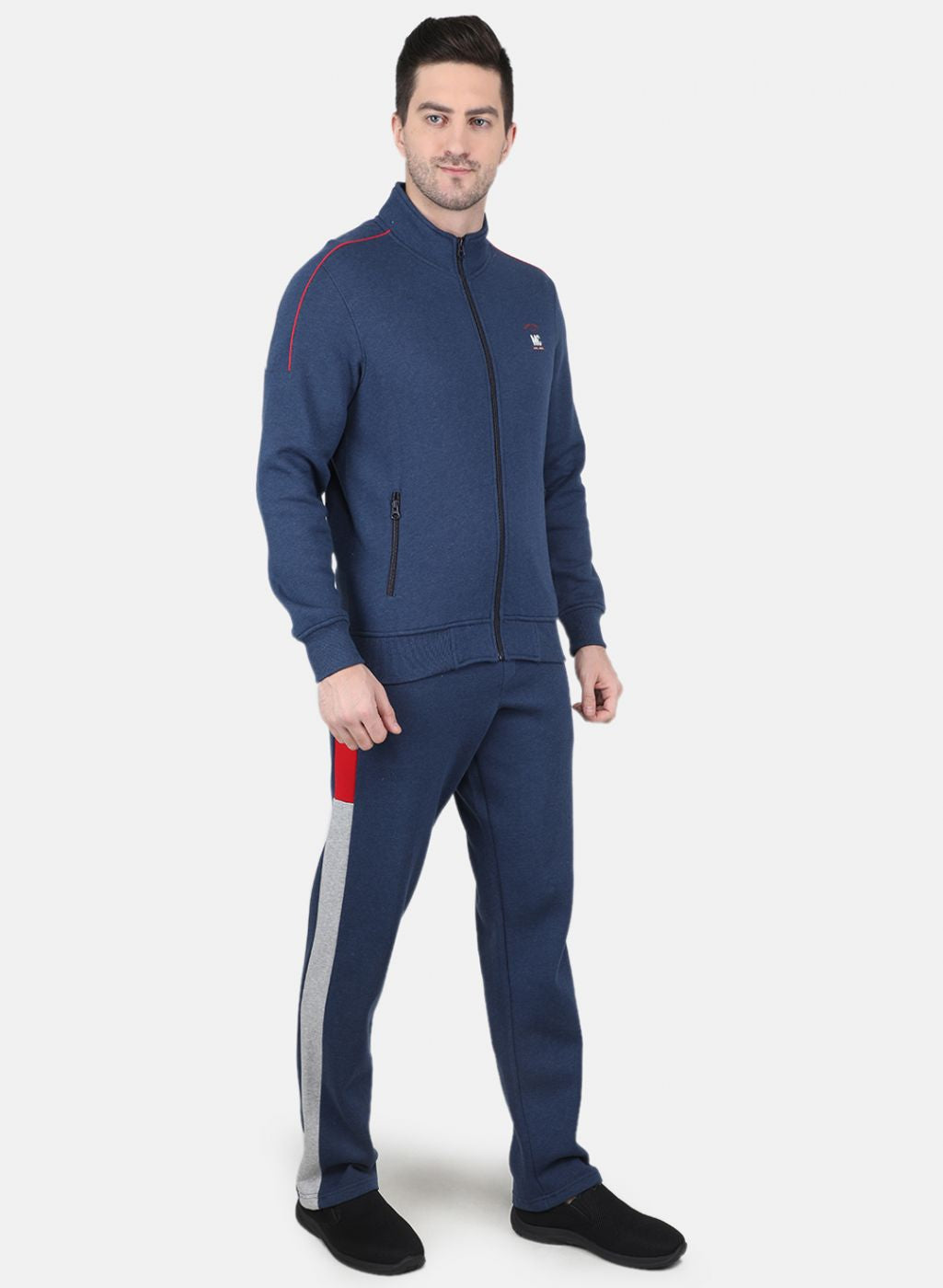 Men Blue Solid Tracksuit