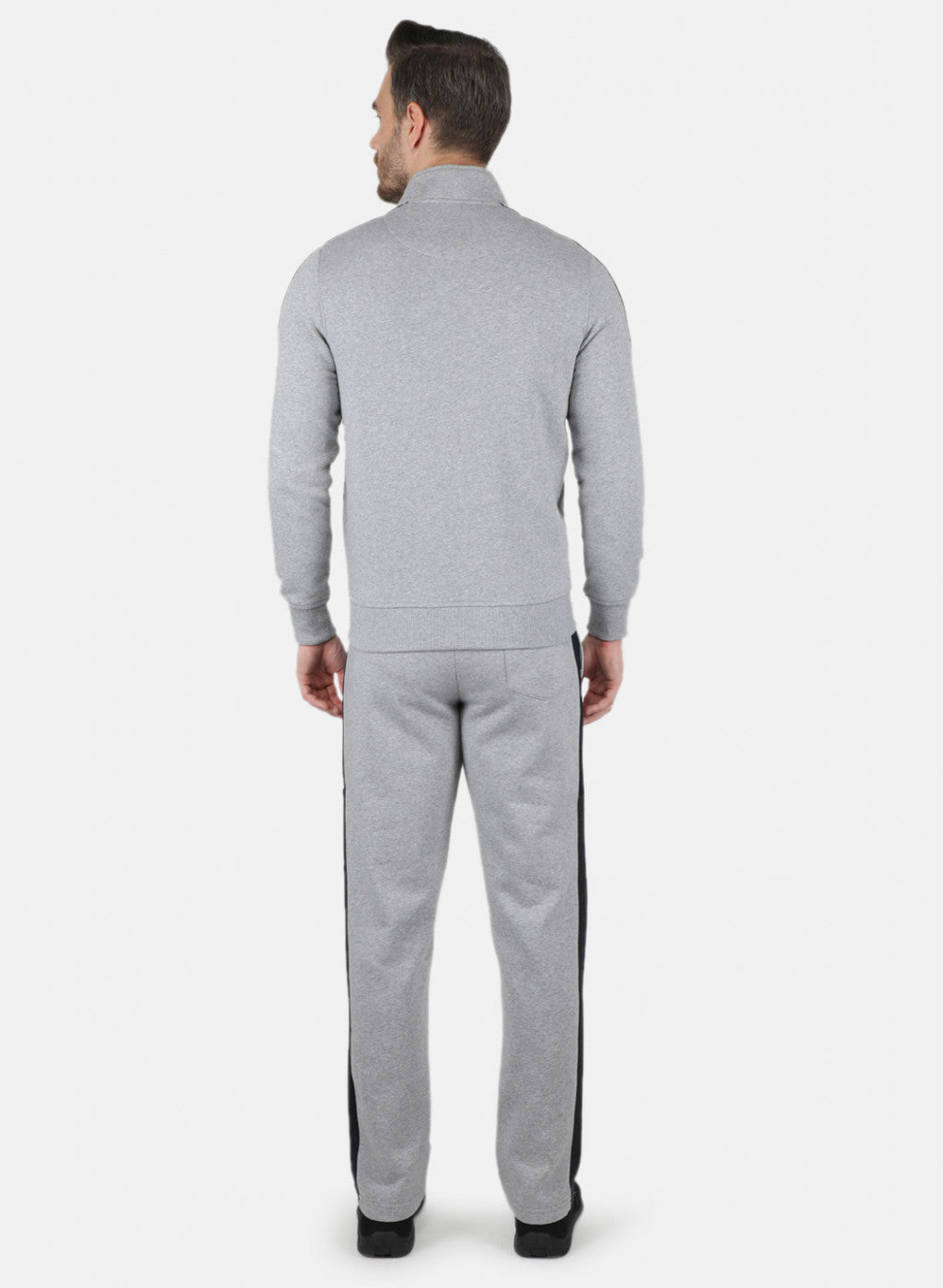 Men Grey Solid Tracksuit