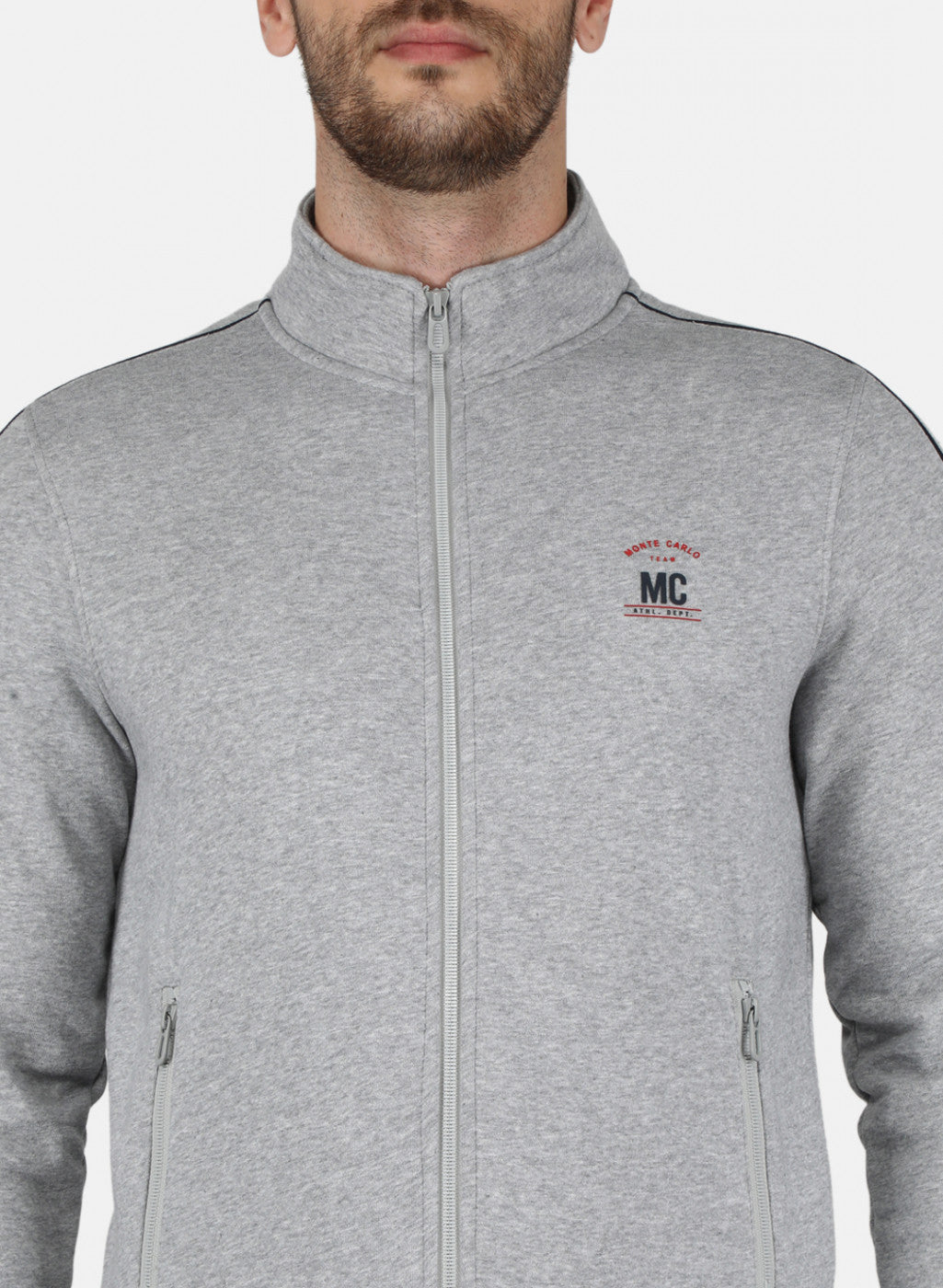 Men Grey Solid Tracksuit