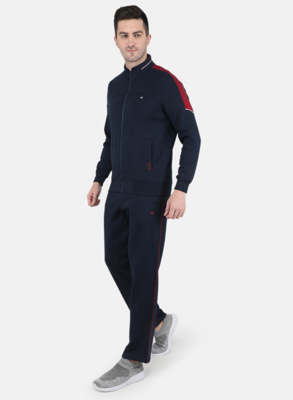 Men NAvy Blue Cut & Sew Tracksuit