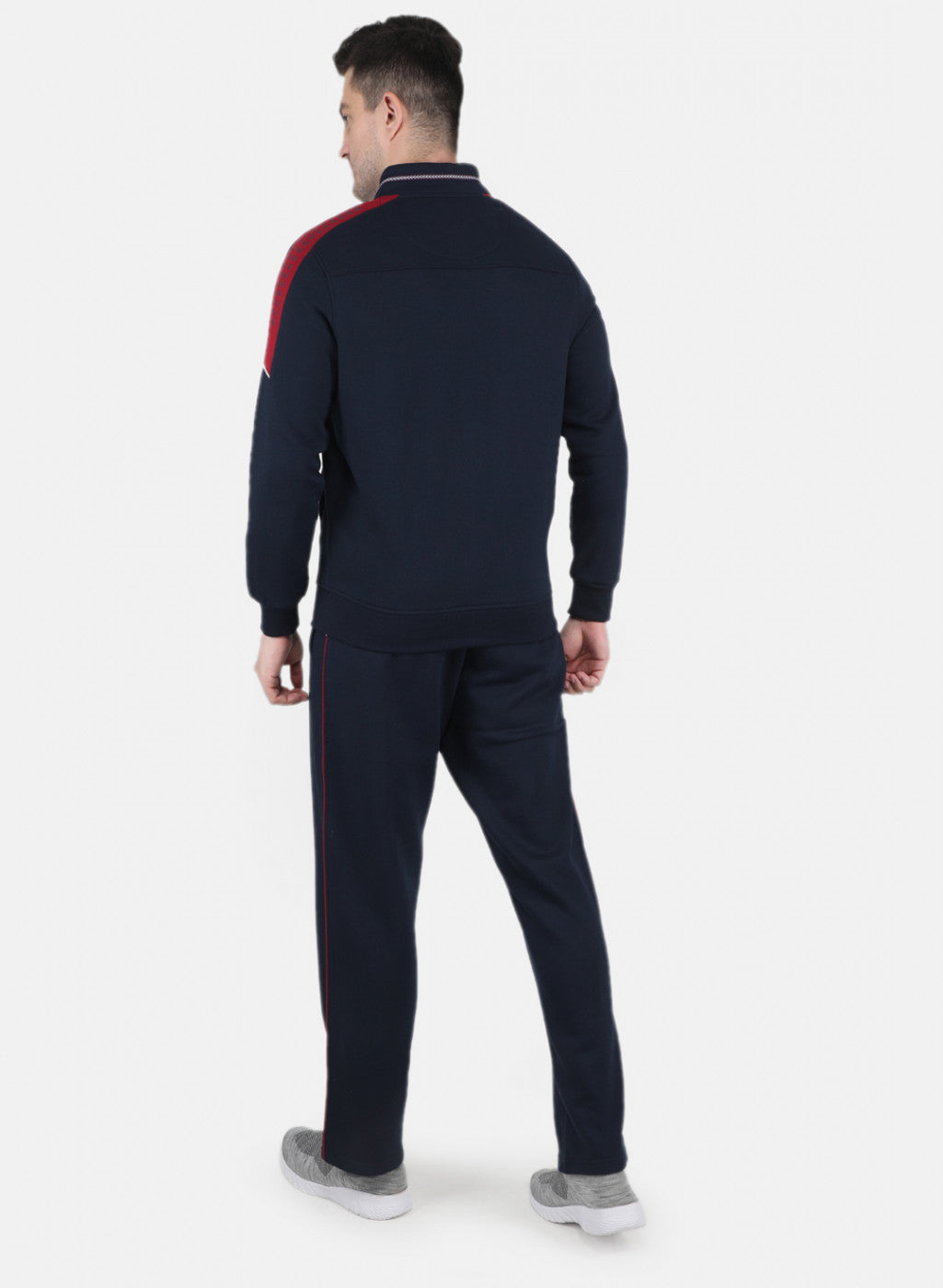 Men NAvy Blue Cut & Sew Tracksuit