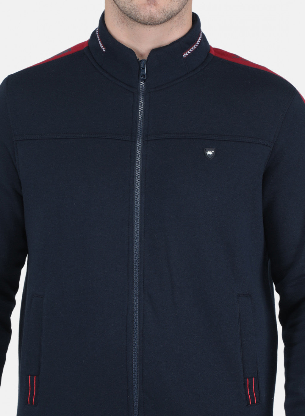 Men NAvy Blue Cut & Sew Tracksuit