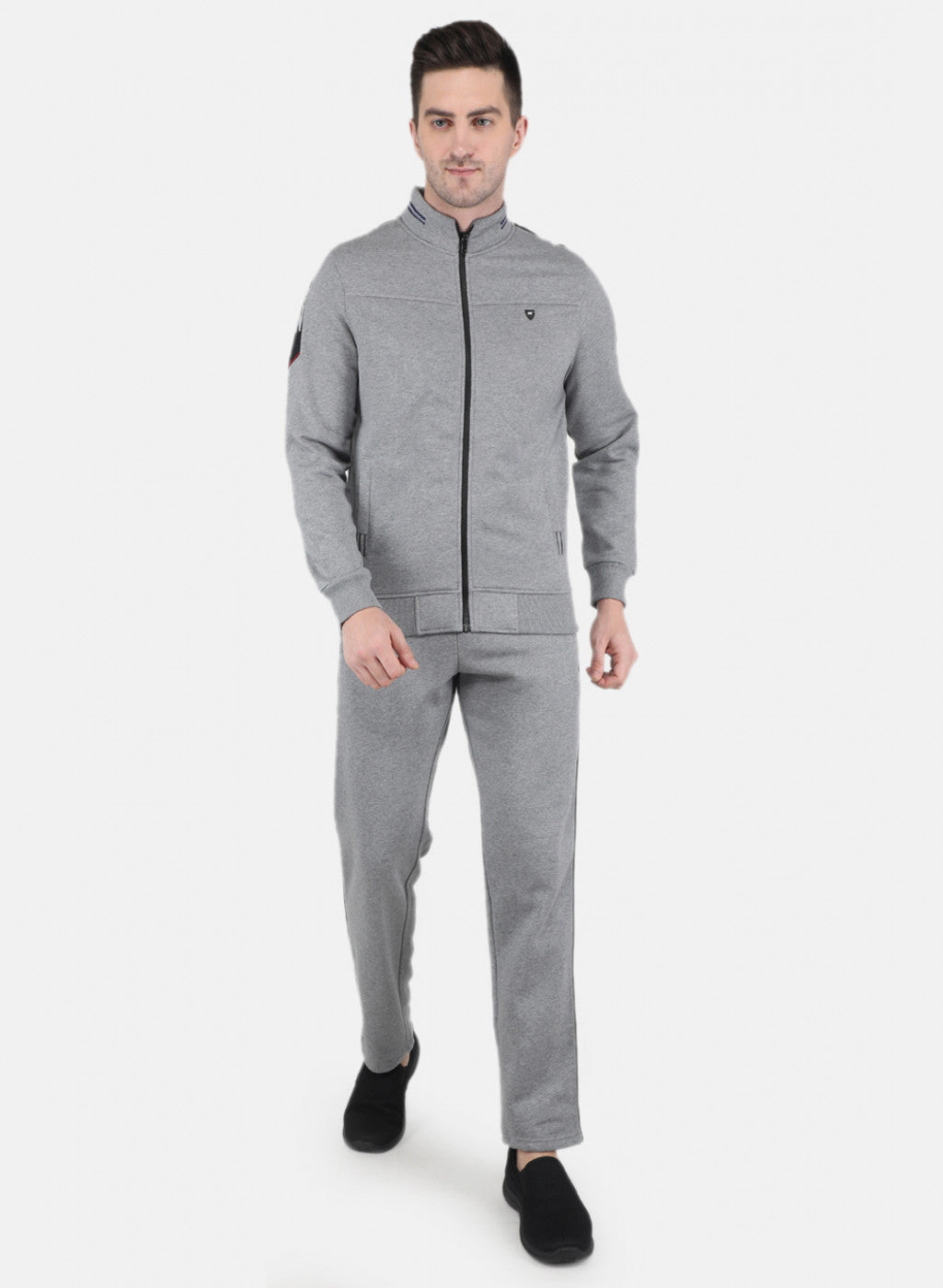 Men Grey Cut & Sew Tracksuit