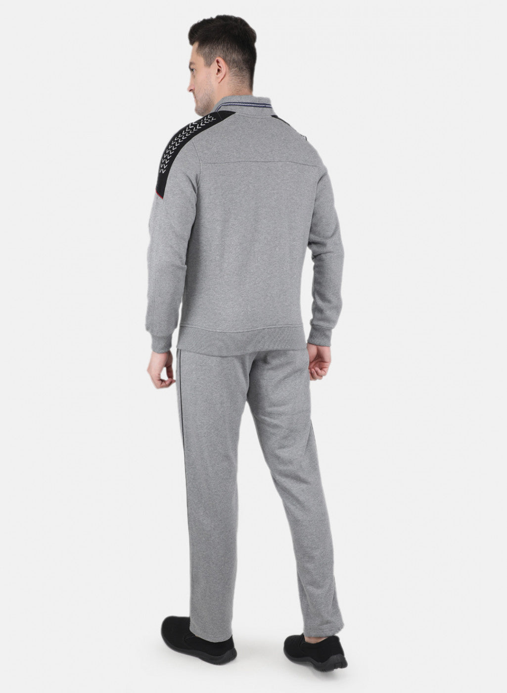 Men Grey Cut & Sew Tracksuit