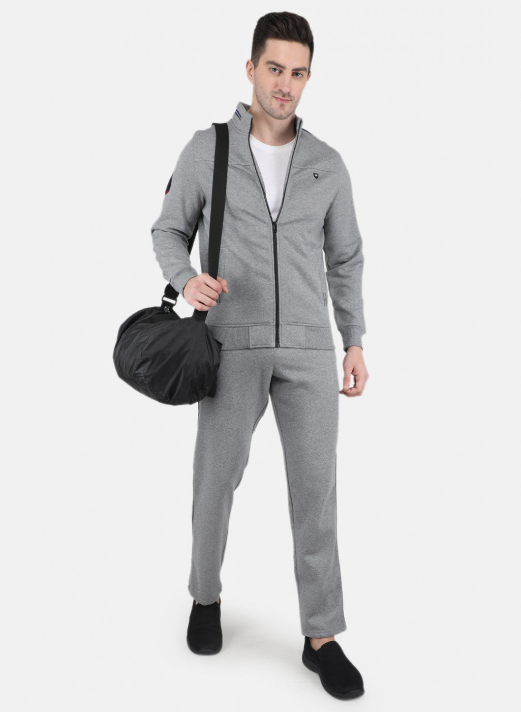 Men Grey Cut & Sew Tracksuit