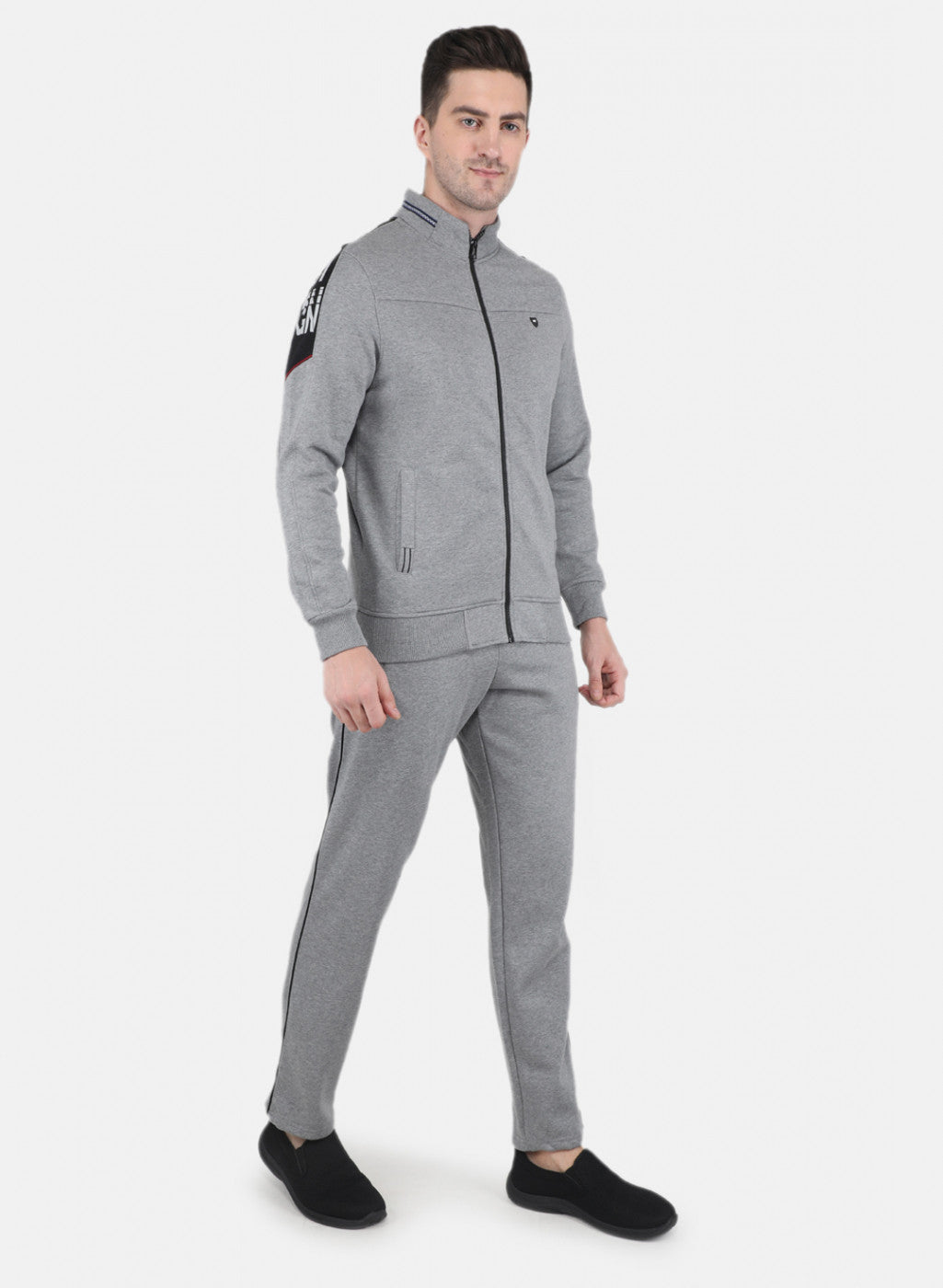 Men Grey Cut & Sew Tracksuit