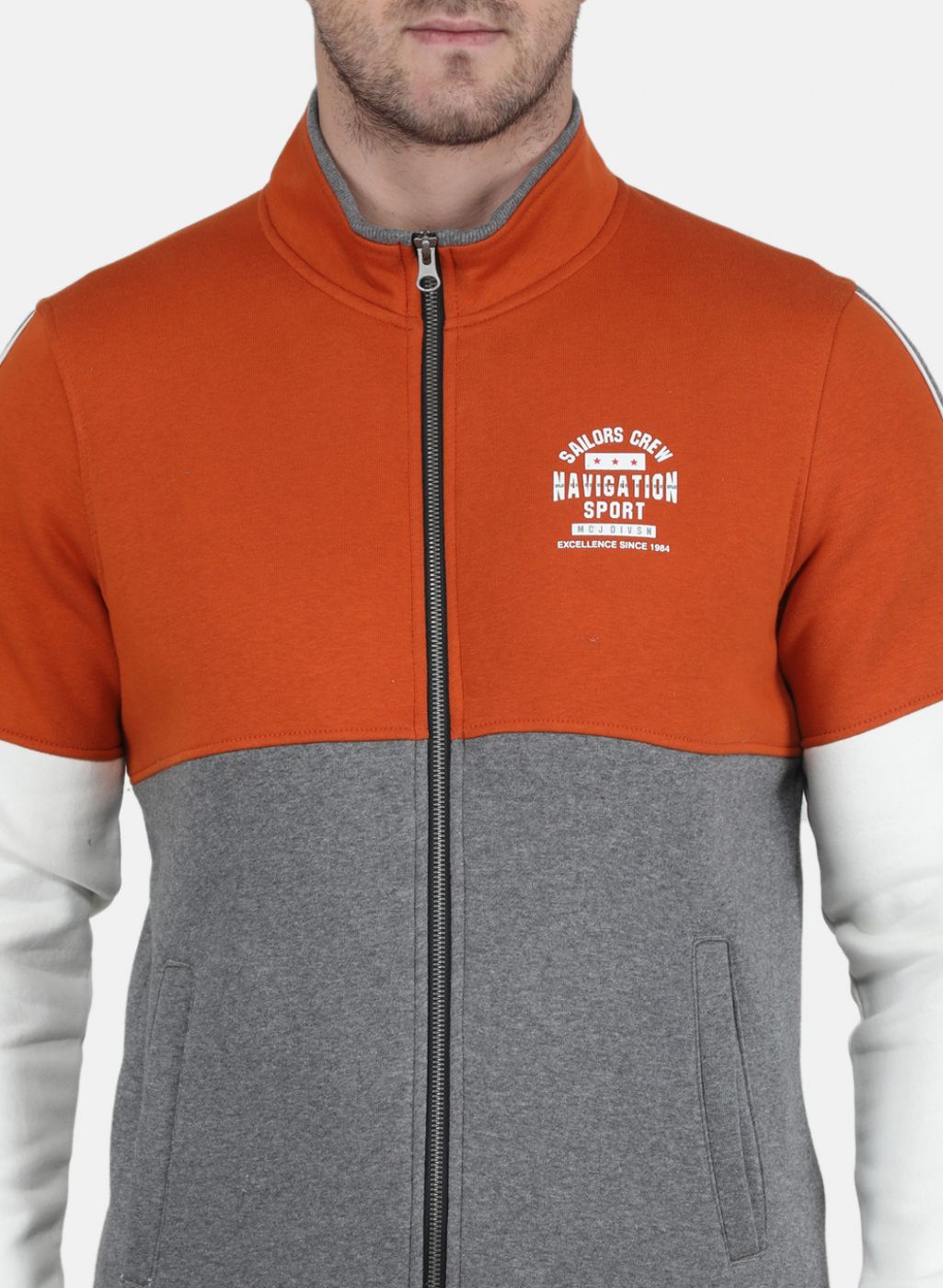 Men Orange Solid Tracksuit