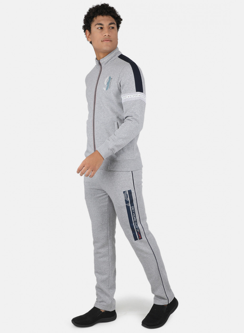 Men Grey Cut & Sew Tracksuit