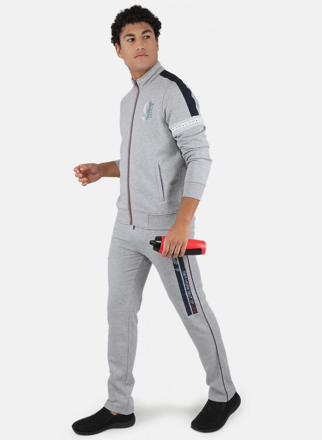 Men Grey Cut & Sew Tracksuit