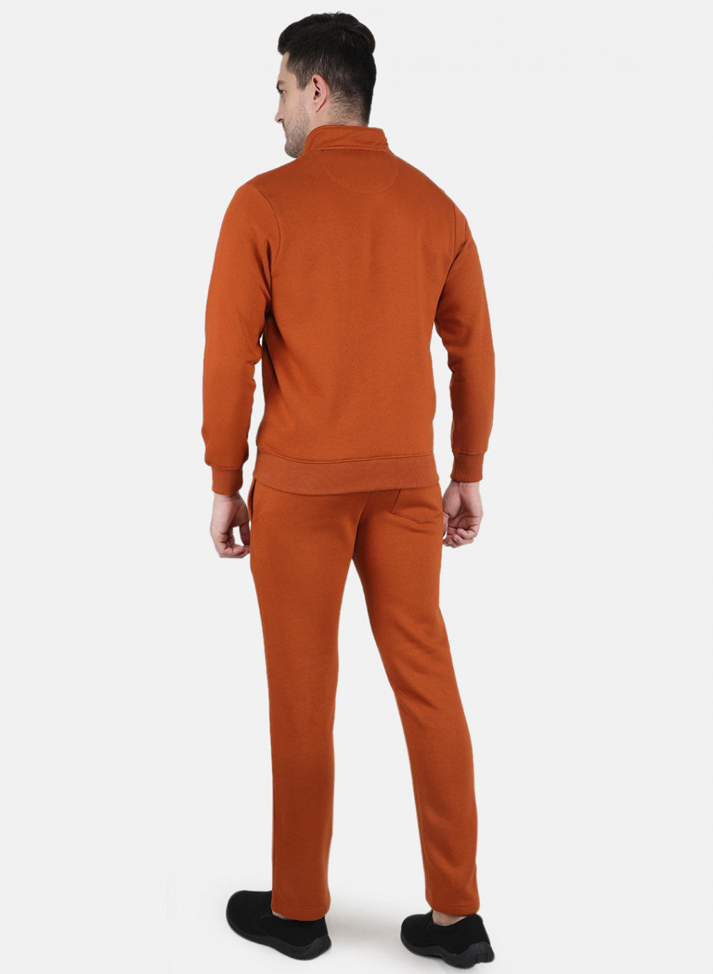 Men Rust Orange Cut & Sew Tracksuit