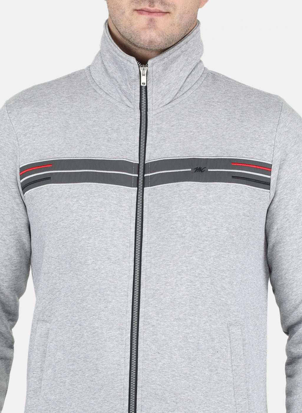 Men Grey Solid Tracksuit