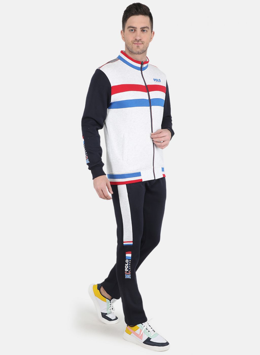 Men Blue Solid Tracksuit