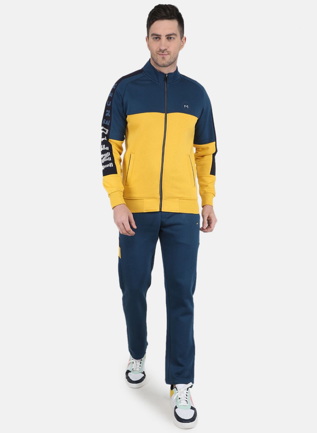 Men NAvy Blue Solid Tracksuit