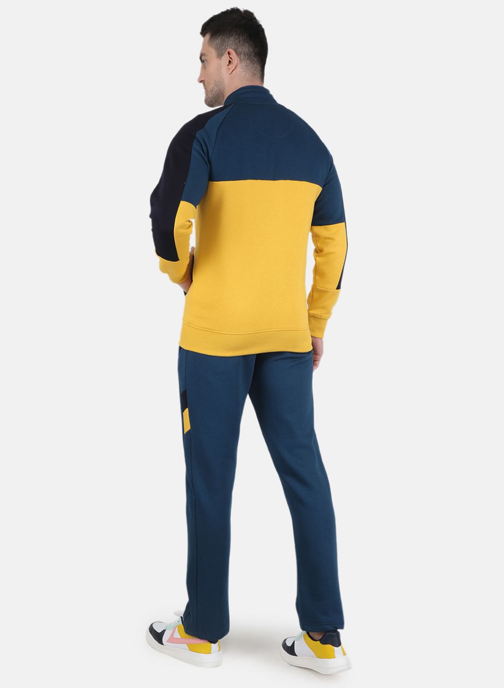 Men NAvy Blue Solid Tracksuit