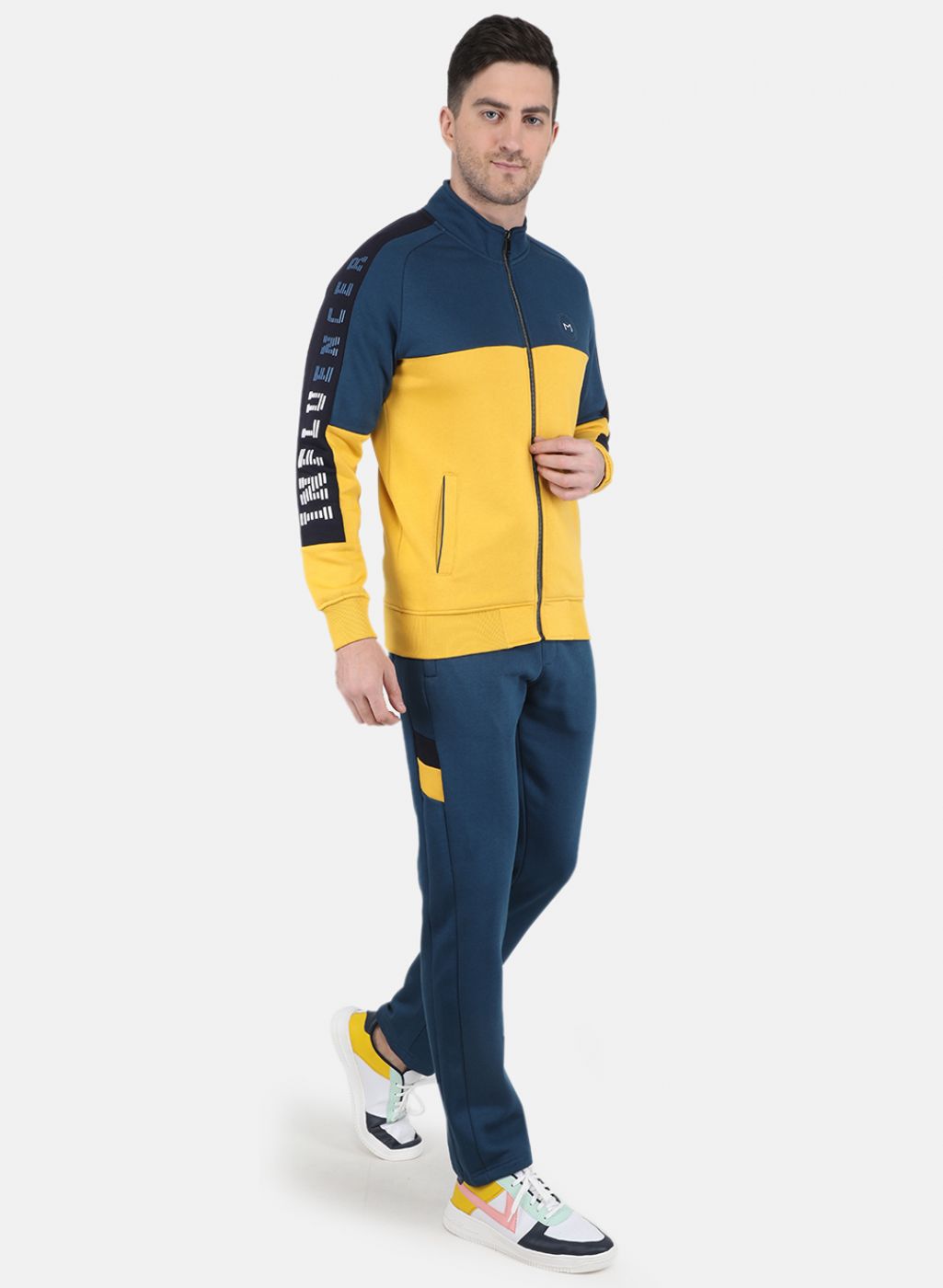 Men NAvy Blue Solid Tracksuit