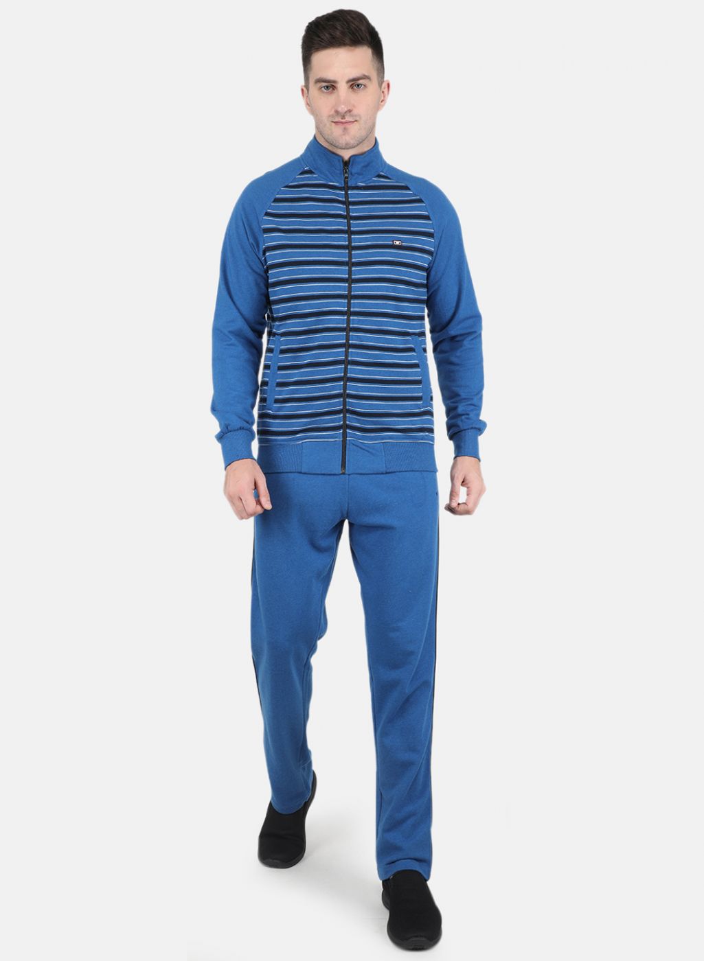 Men Blue Stripe Tracksuit