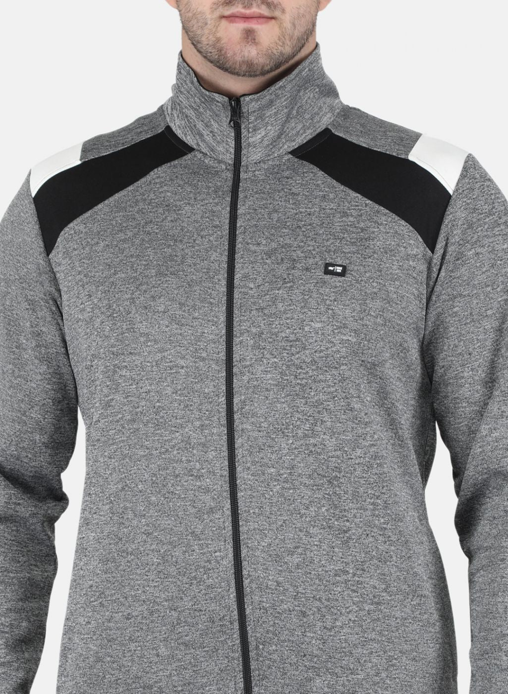 Men Grey Solid Tracksuit