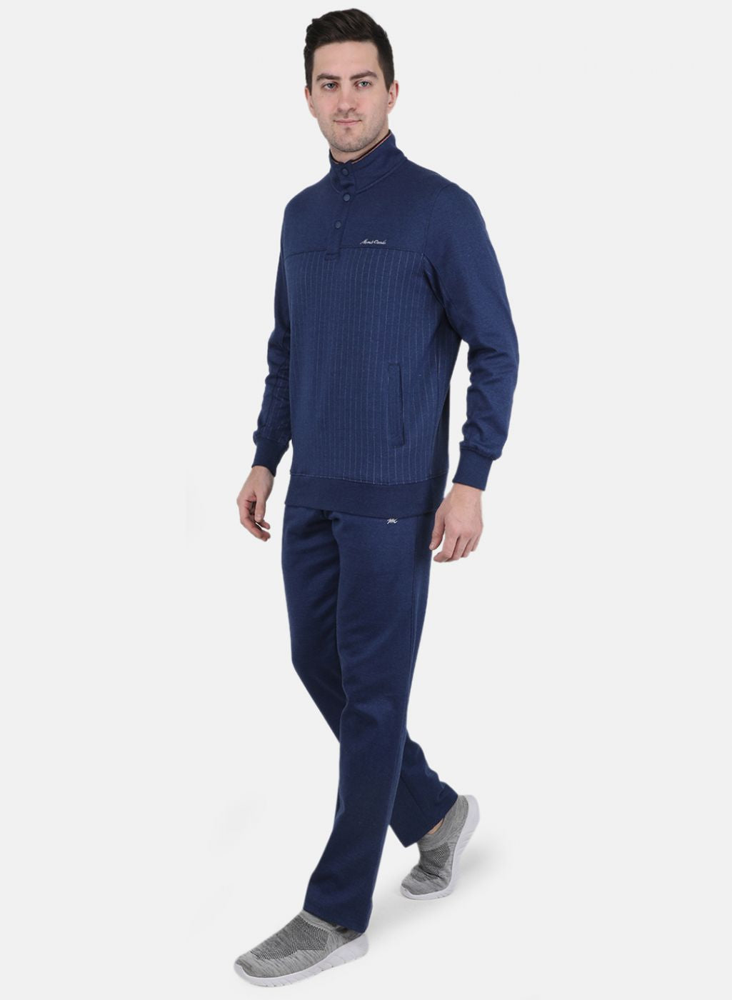 Men Blue Solid Tracksuit