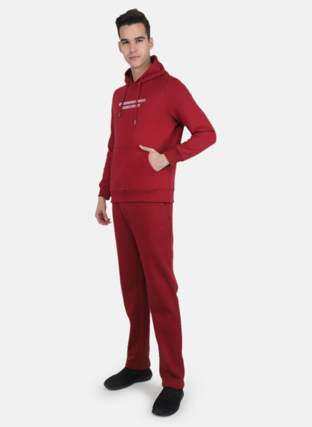 Men Red Solid Tracksuit