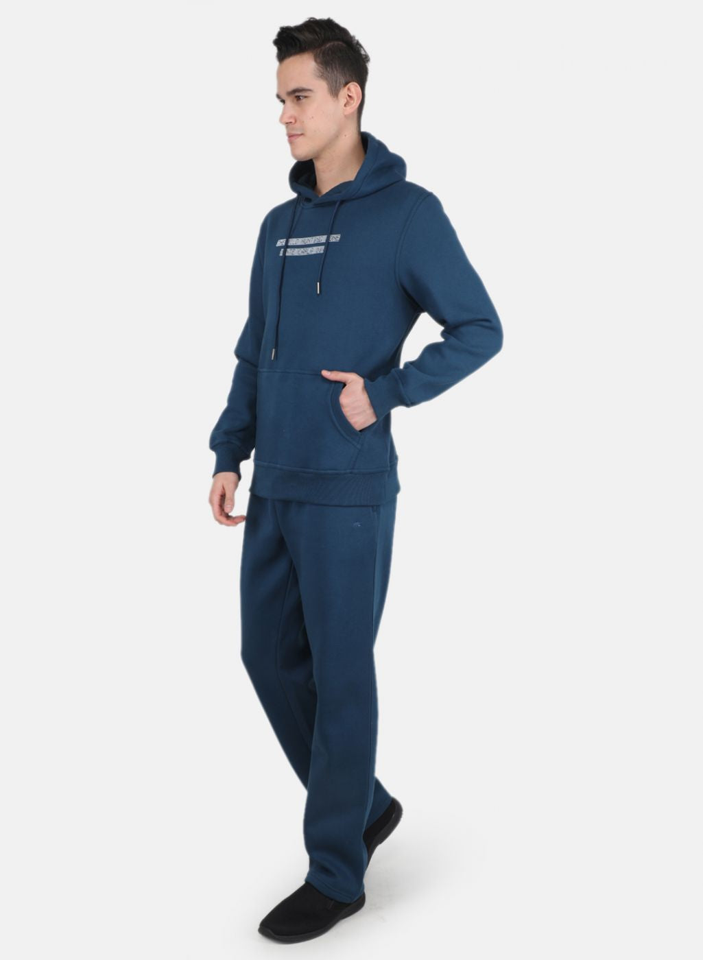 Men Teal Blue Solid Tracksuit