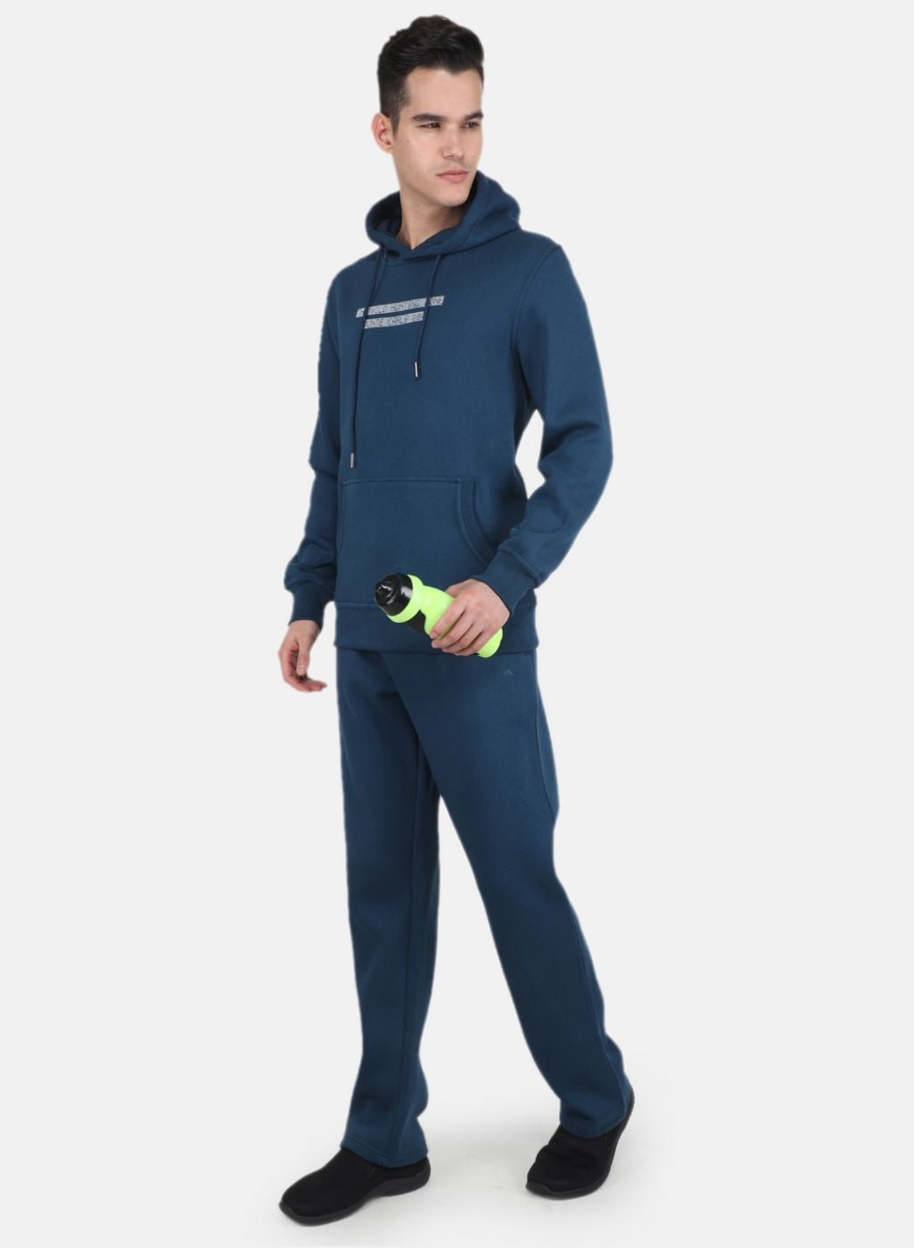 Men Teal Blue Solid Tracksuit